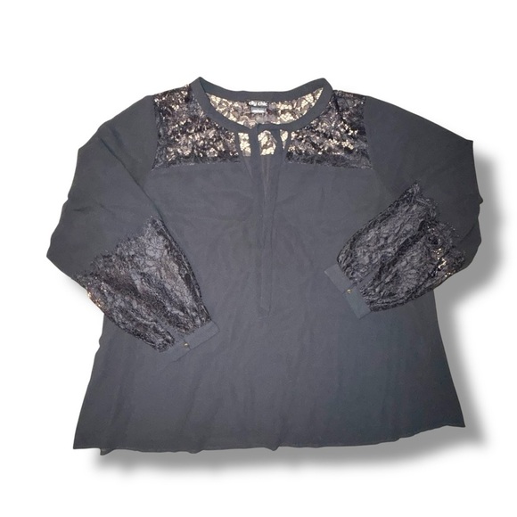 CITY CHIC Mysterious Lace Top - Black Plus 20 (L) - Picture 9 of 16